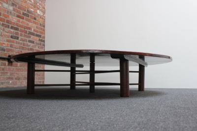 Large Vintage Japanese Taish Style Negoro Lacquered Round Coffee Table