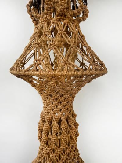 Large Vintage Macram Hand Knotted Hanging Pendant Decorative Piece