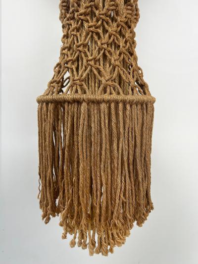 Large Vintage Macram Hand Knotted Hanging Pendant Decorative Piece