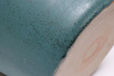 Large Vintage Matte Teal and Green Glazed Ceramic Planter Vase by Deanna Nichols