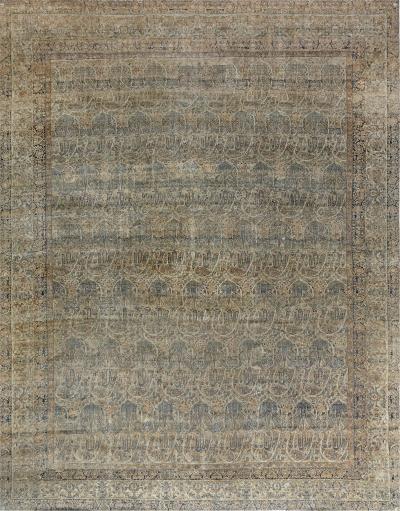 Large Vintage Persian Kirman Handmade Wool Rug