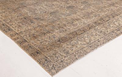 Large Vintage Persian Kirman Handmade Wool Rug