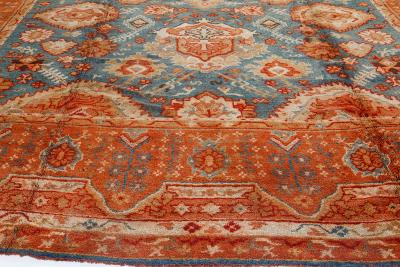 Large Vintage Turkish Oushak Handmade Wool Carpet