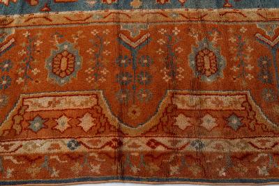 Large Vintage Turkish Oushak Handmade Wool Carpet