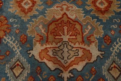 Large Vintage Turkish Oushak Handmade Wool Carpet
