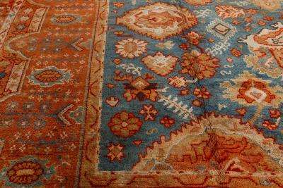 Large Vintage Turkish Oushak Handmade Wool Carpet