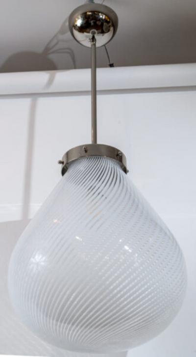 Large Vintage Venini Tier Drop Swirl Pendant