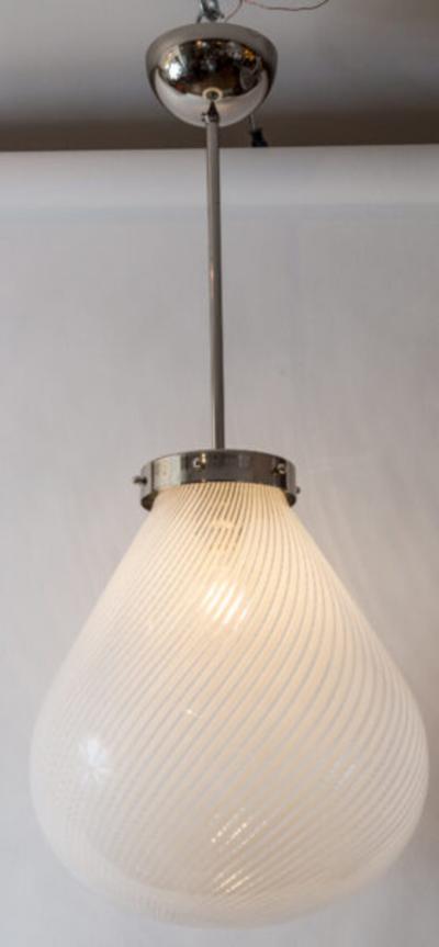 Large Vintage Venini Tier Drop Swirl Pendant