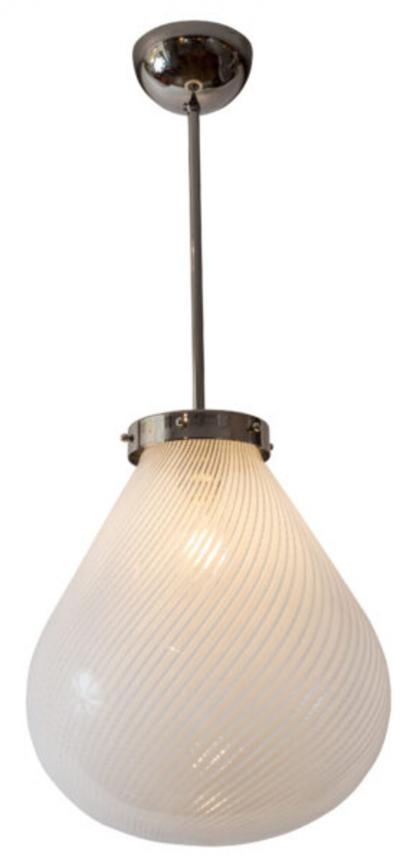 Large Vintage Venini Tier Drop Swirl Pendant