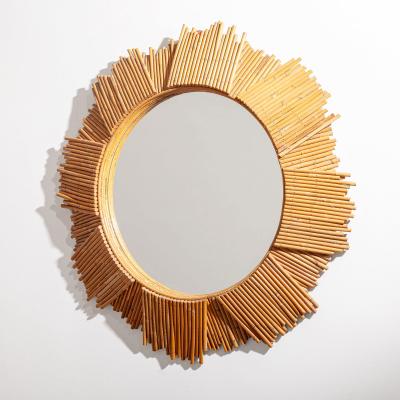Large Vivai Del Sud Bamboo Sunburst Wall Mirror