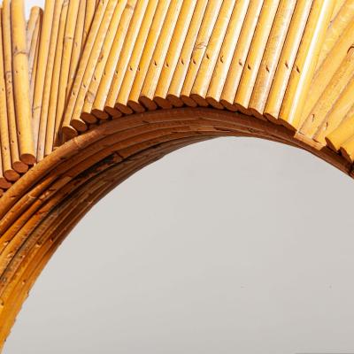 Large Vivai Del Sud Bamboo Sunburst Wall Mirror