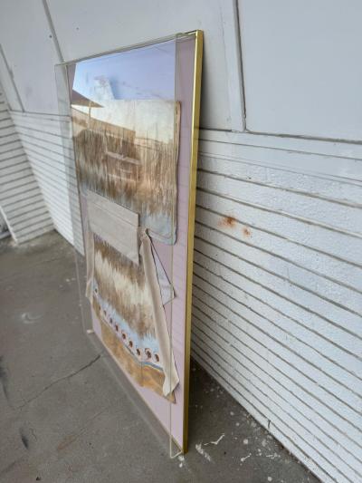 Large Wall Decoration Painting Collage by Chrishawn under Plexiglass