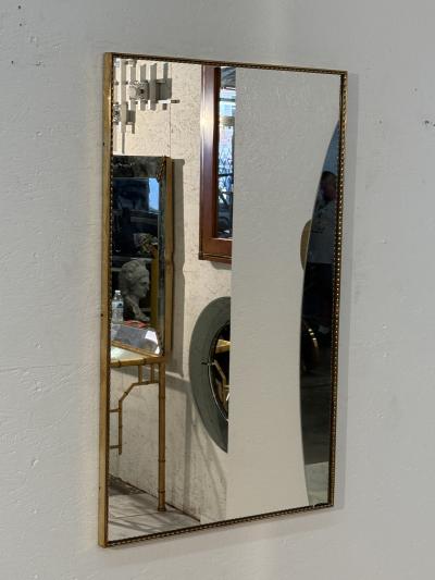 Large Wall Mirror with Beaded Gilt Frame Italy 1950s