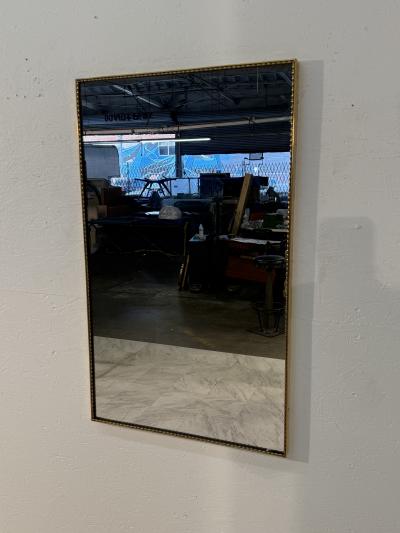 Large Wall Mirror with Beaded Gilt Frame Italy 1950s