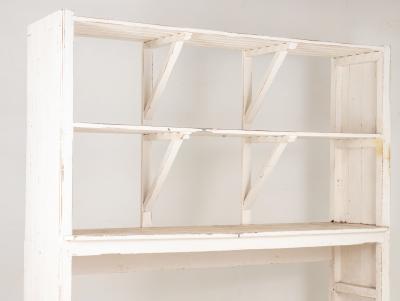 Large White Painted Wood Florists Shelf English mid 20th C
