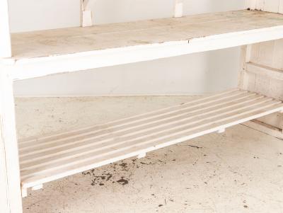 Large White Painted Wood Florists Shelf English mid 20th C