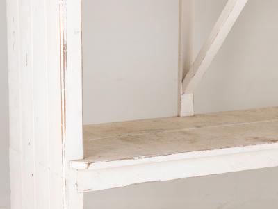 Large White Painted Wood Florists Shelf English mid 20th C