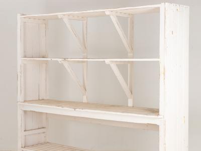 Large White Painted Wood Florists Shelf English mid 20th C