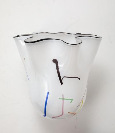 Large White hand blown Handkerchief Vase by Ulrica Hydman Vallien for Kosta Boda
