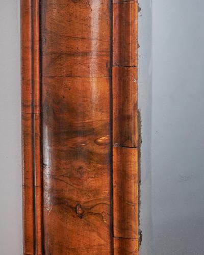 Large William and Mary 17th Century Figured Walnut Cushion Mirror c 1690