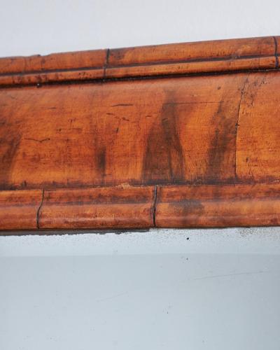 Large William and Mary 17th Century Figured Walnut Cushion Mirror c 1690