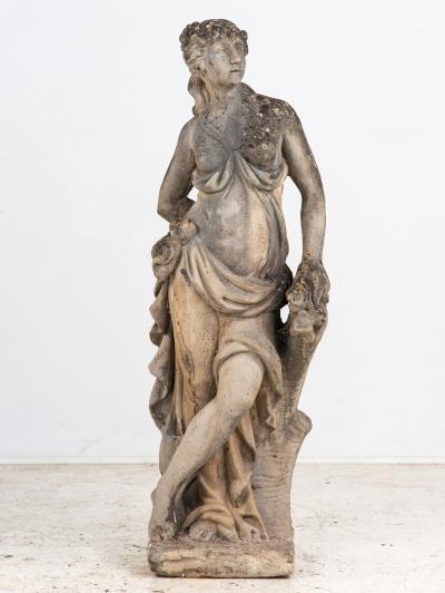 Large Winter Goddess of the Four Seasons Garden Figure Italy Late 20th C