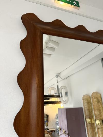 Large Wood Wave Mirror Italy