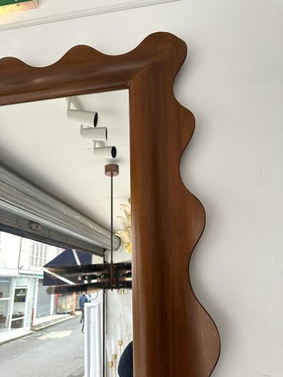 Large Wood Wave Mirror Italy