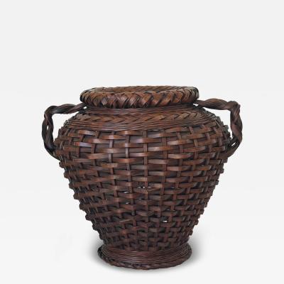 Large amphora form basket Japan Showa period