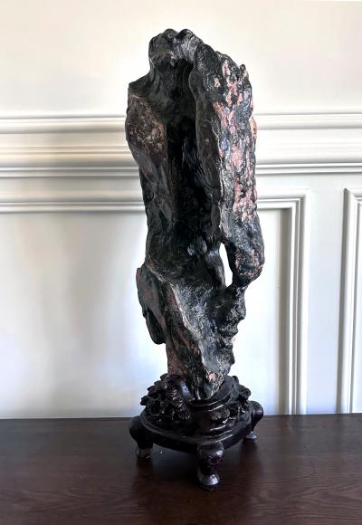 Large and Fine Chinese Scholar Rock Lingbi Stone on Display Stand