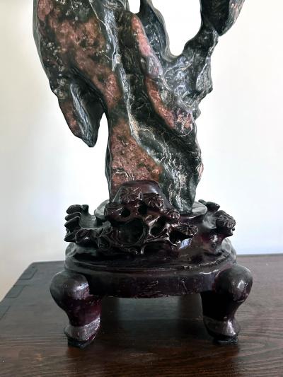 Large and Fine Chinese Scholar Rock Lingbi Stone on Display Stand