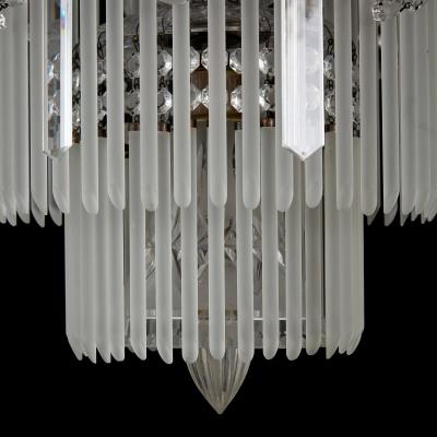 Large and Impressive Bohemian Cut and Frosted Glass Chandelier