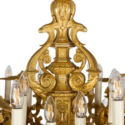 Large antique 19th century Russian ormolu chandelier