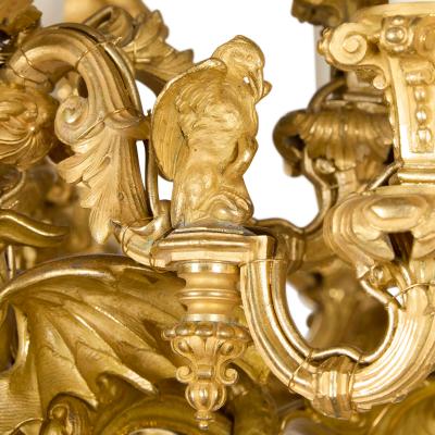 Large antique 19th century Russian ormolu chandelier