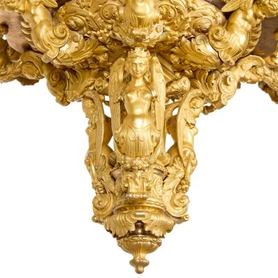 Large antique 19th century Russian ormolu chandelier