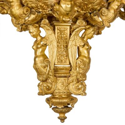 Large antique 19th century Russian ormolu chandelier