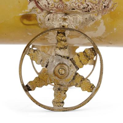 Large antique nef model in repouss silvered metal