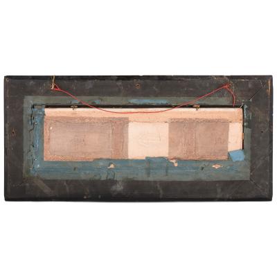 Large antique painted ceramic equestrian plaque