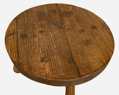 Large brutalist coffee table in solid oak Belgium or France circa 1950