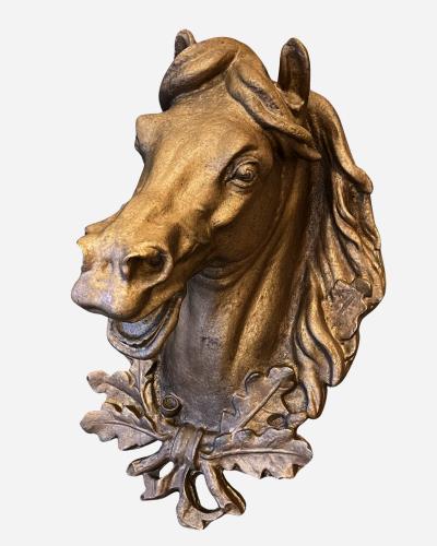 Large cast iron horse head France circa 1880 1900
