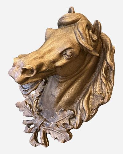 Large cast iron horse head France circa 1880 1900