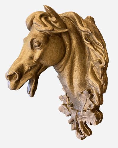 Large cast iron horse head France circa 1880 1900