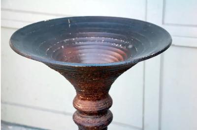 Large ceramic sculpture torchere light