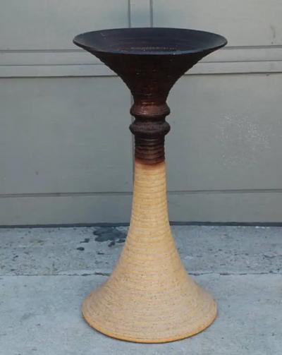 Large ceramic sculpture torchere light
