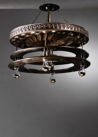 Large copper ceiling lamp