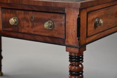 Large early 19thc Regency six drawer writing table of fine patina