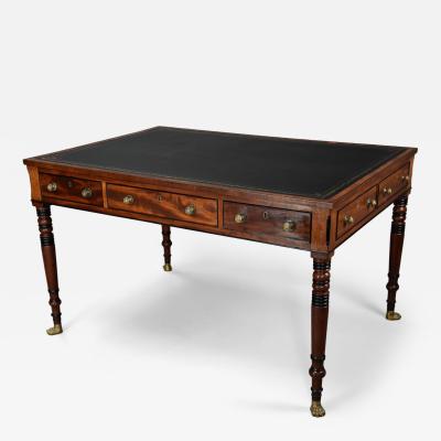 Large early 19thc Regency six drawer writing table of fine patina