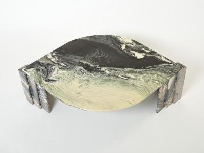 Large eye shaped Sicilian marble coffee table 1970s
