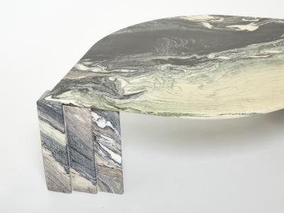 Large eye shaped Sicilian marble coffee table 1970s