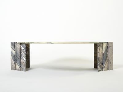 Large eye shaped Sicilian marble coffee table 1970s